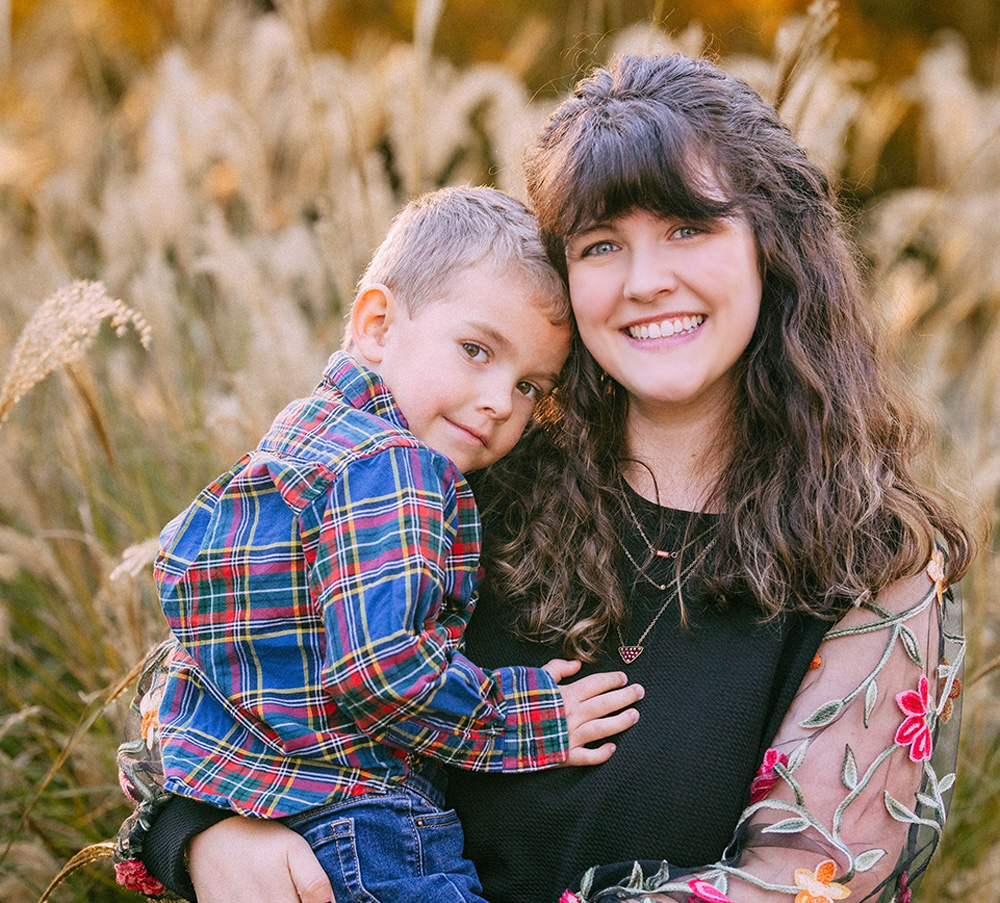 Brooke Devine, '17, and her son, Noah
