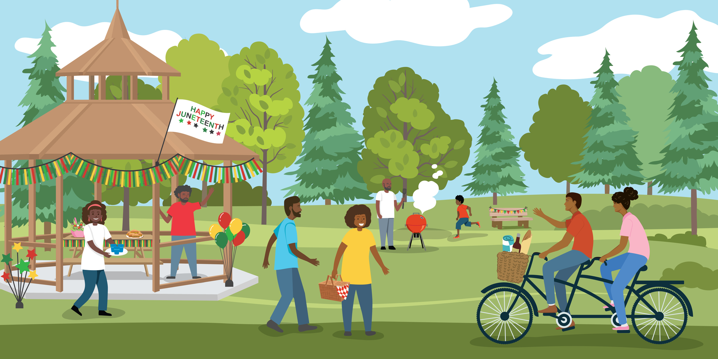 an illustration of a Juneteenth celebration 